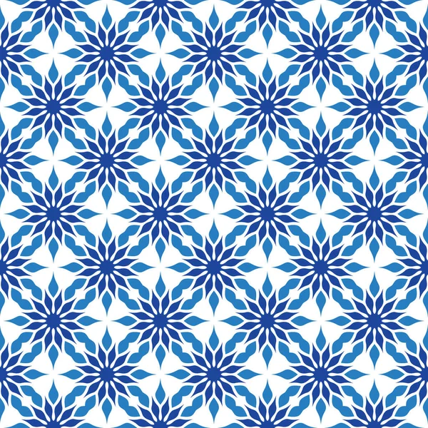 Modèle vectoriel mandala bleu. Ornement oriental sans couture — Image vectorielle