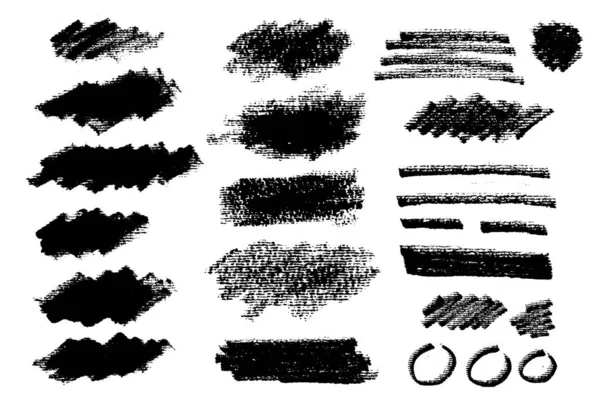 Brush Strokes Vector Collection Isolated Painted Elements Very Dry Brush — Stock Vector