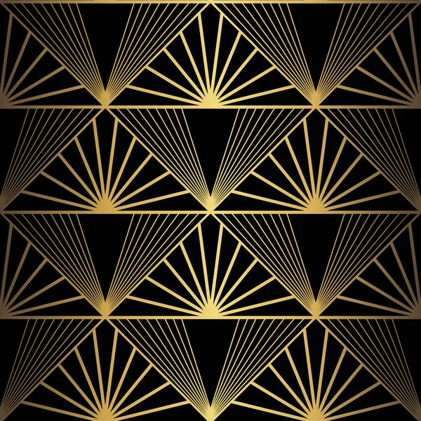 Art Deco Pattern Vector Background 1920S Style Gold Black Texture — Image vectorielle