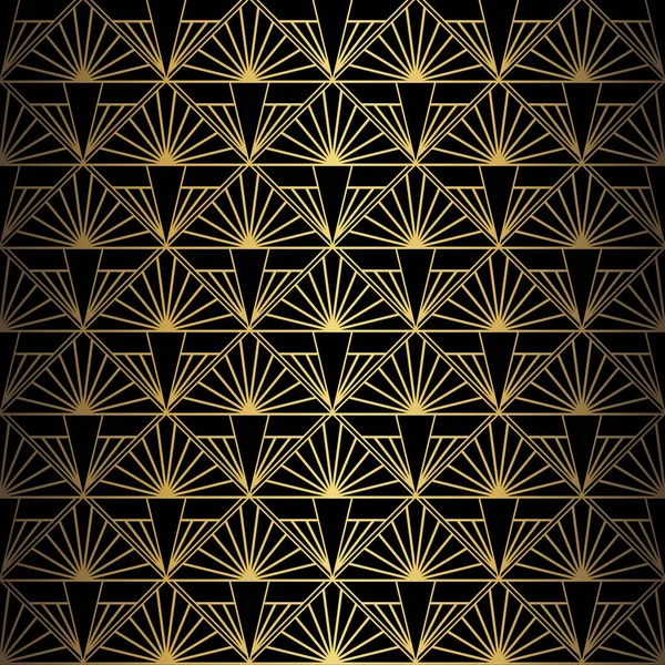 Art Deco Pattern Vector Background 1920S Style Gold Black Texture — Wektor stockowy