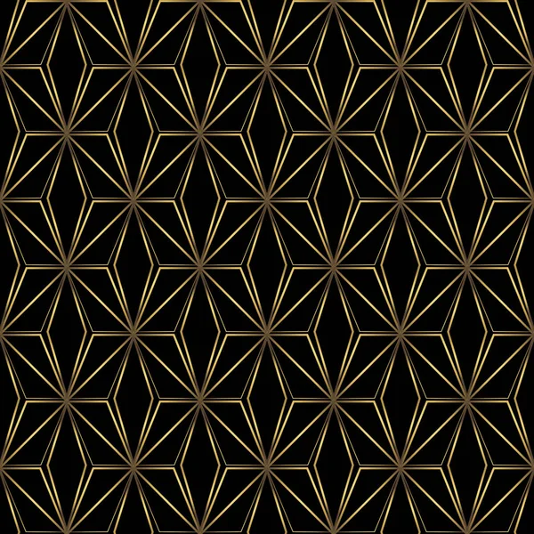 Art Deco Pattern Vector Background 1920S Style Gold Black Texture — Stok Vektör