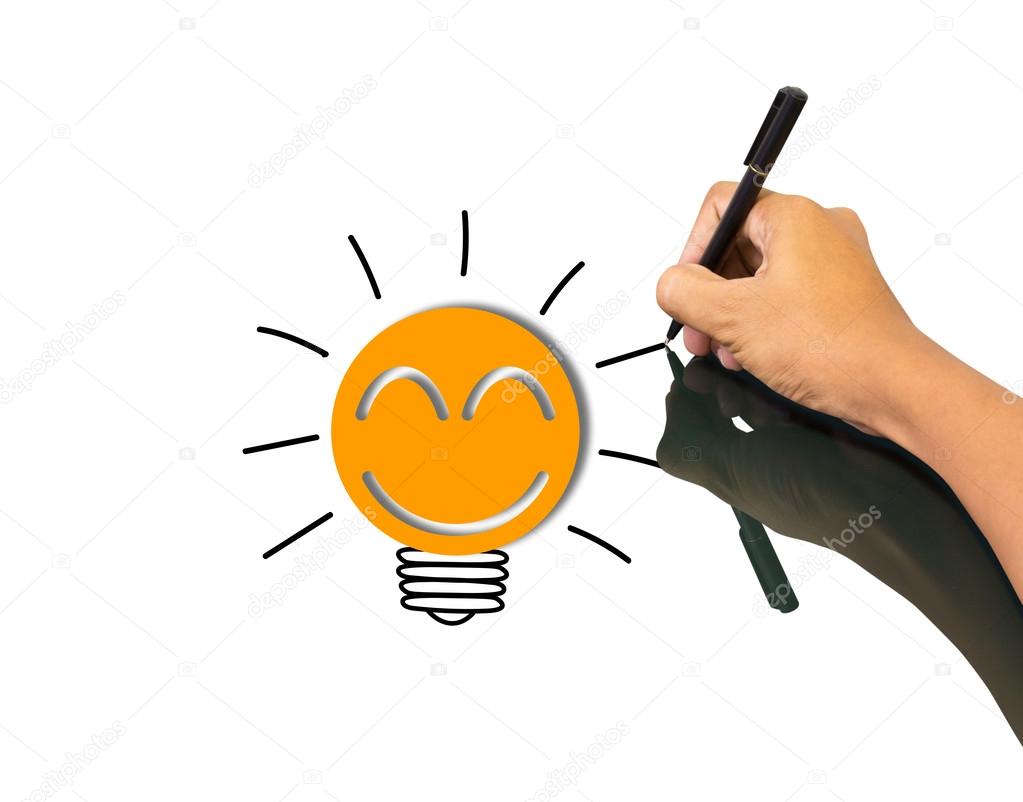 Paper light bulb metaphor for good idea, Inspiration concept