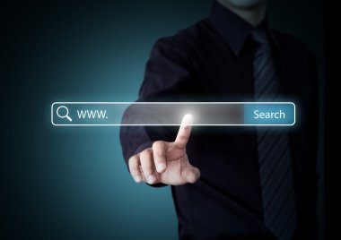 iş el basarak arama düğmesi, internet teknoloji kavramı