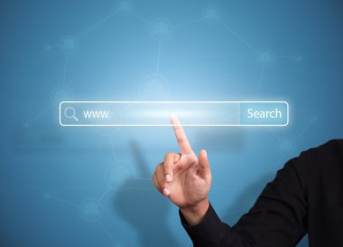 iş el basarak arama düğmesi, internet teknoloji kavramı