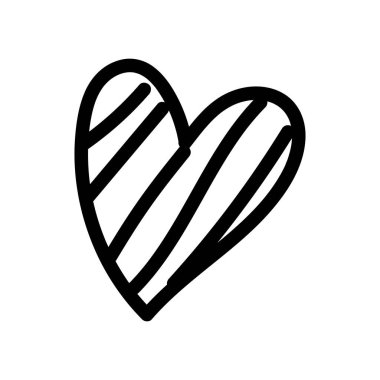 El çizimi vektör çizimi çizimi, soyut el yazısı. Kalbin karalanmış şekli.