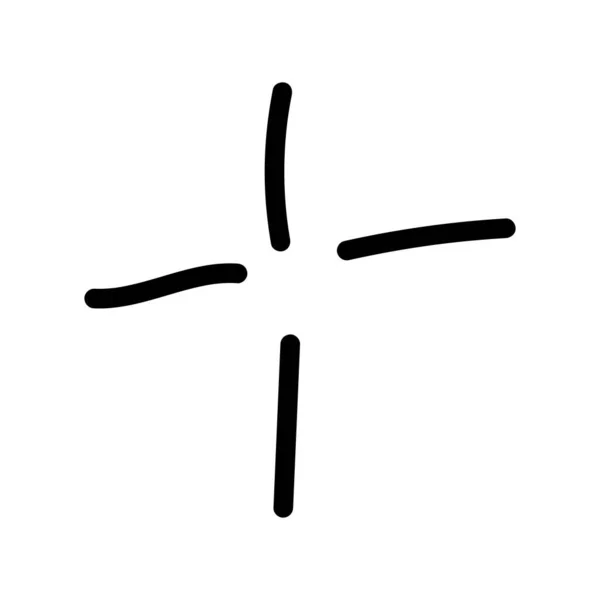 Ручной Рисунок Векторных Каракулей Абстрактный Почерк Скрипучая Форма Креста Плюс — стоковый вектор