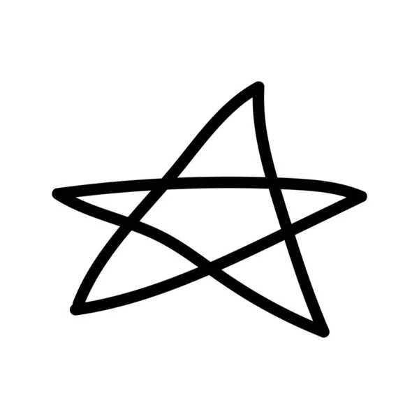 Ručně Kreslený Vektorový Obrázek Abstraktní Rukopis Napsaný Tvar Hvězdy — Stockový vektor