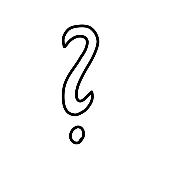 手描きベクトルドアイラスト 抽象的な手書き 疑問符の筆記形 — ストックベクタ