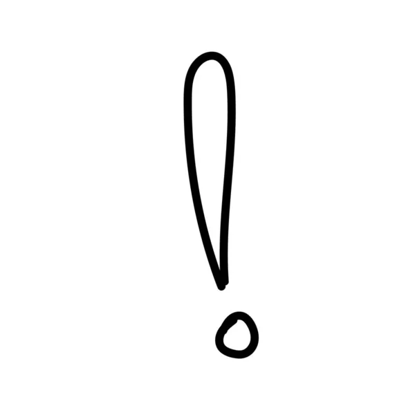 手描きベクトルドアイラスト 抽象的な手書き 感嘆符の刻まれた形 — ストックベクタ