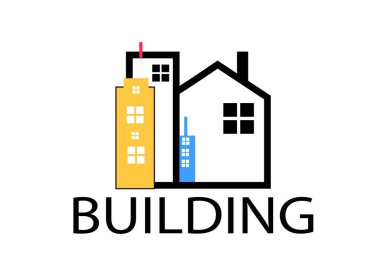 Emlak ve ev binaları logo simgeleri 