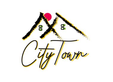 Emlak ve ev binaları logo simgeleri 