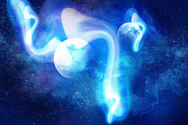 Голубое ночное небо со звездами. Ночное небо Обои. Ночное небо вселенной и звезд.Голубое небо, заполненное звездами с молочной дорожкой