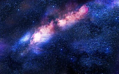 Yıldızlarla dolu karanlık bir gecede Güzel bir samanyolu