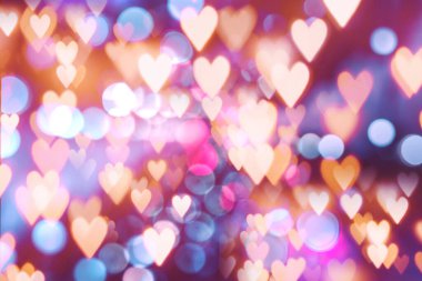 Soyut bokeh arkaplanı. Kalp bokeh