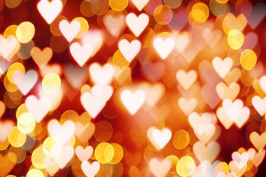 Soyut bokeh arkaplanı. Kalp bokeh