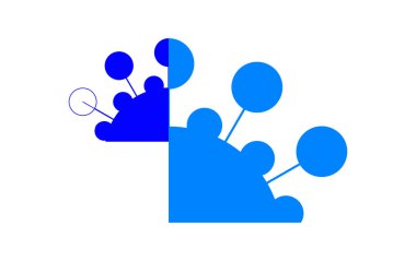 Yaratıcı Logo Tasarımı. Geometrik şekiller beyaz arkaplanda izole edilir