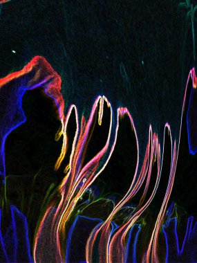 Farklı elementlere sahip sanatsal renkli bir çerçeve. soyut arkaplan sanatı stili parlak renkler, geometrik tasarım.