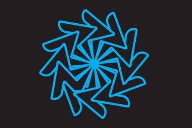 soyut renkli sembol ve beyaz arkaplanda izole edilmiş işaret