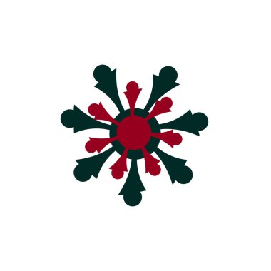 soyut renkli sembol ve beyaz arkaplanda izole edilmiş işaret