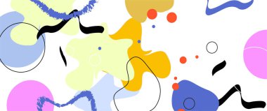 Renkli soyut şablon pankartı. Kopya alanı ile sıvı şekil tasarla