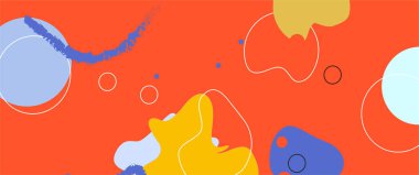 Renkli soyut şablon pankartı. Kopya alanı ile sıvı şekil tasarla