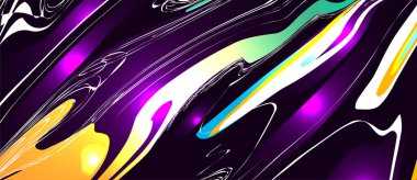 Renkli soyut şablon pankartı. Kopya alanı ile sıvı şekil tasarla