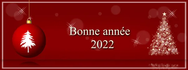 2022 Mutlu Yıllar Kırmızı Zemin Üzerinde Noel Balosu — Stok fotoğraf