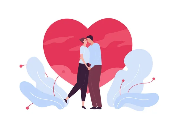 Amor Data Conceito Relacionamento Ilustração Pessoas Planas Vetoriais Homem Mulher —  Vetores de Stock