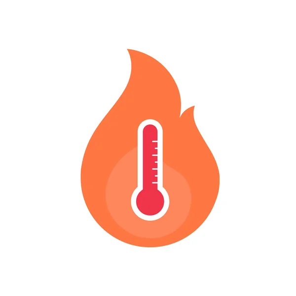 Enviroment Issue Extreme Weather Concept Vector Flat Icon Illustration Heat — 스톡 벡터