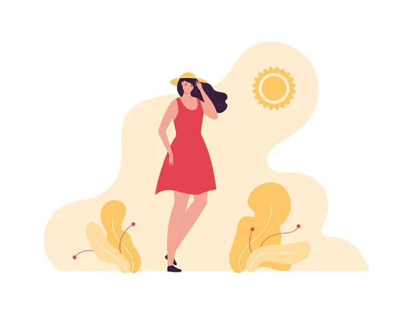 Enviroment Issue Extreme Weather Concept Vector Flat People Illustration Heat — 스톡 벡터