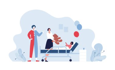 care, child, volunteer, hospital, sick, kid, charity, family, ill, children, patient, help, woman, support, young, vector, icon, give, mother, foundation, love, doctor, concept, illustration, health, orphan, pediatrician, voluntary, toy, gift, holida
