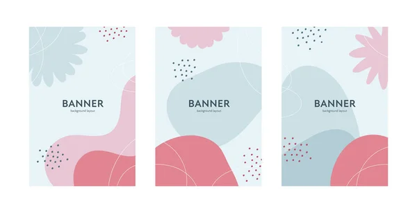 Abstract Banner Template Set Vector Colorful Trendy Vertical Design Illustration — Stock Vector