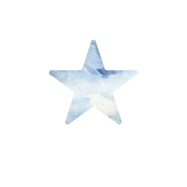 Handgemalter Sternförmiger Hintergrund Aus Acryl Pastellfarben Des Sommerblauen Wassers Oder — Stockfoto