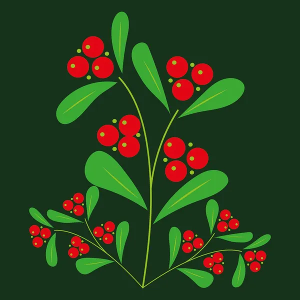 绿地上的红宝石印圣诞卡2 — 图库矢量图片