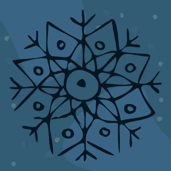 Art Vector Snowflake Doodle Background — Stock Vector