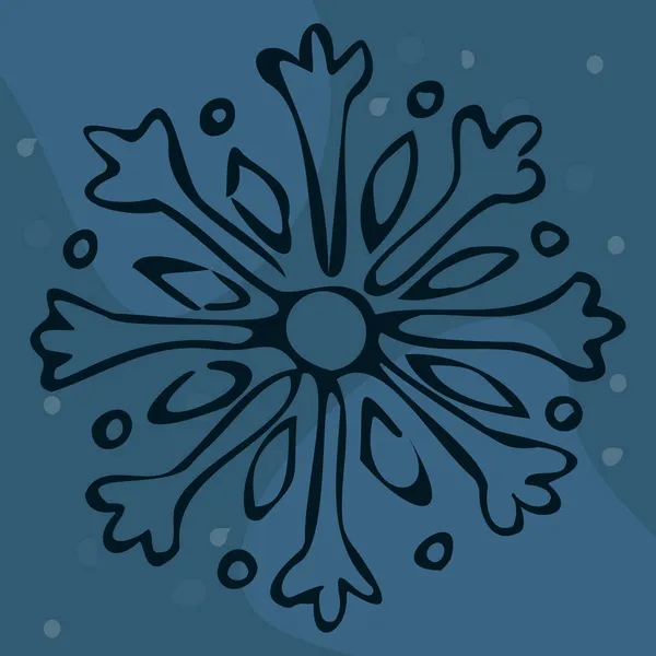 Art Vector Νιφάδα Χιονιού Doodle Φόντο — Διανυσματικό Αρχείο