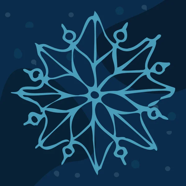 Art Vector Snowflake Doodle Background — Stock Vector