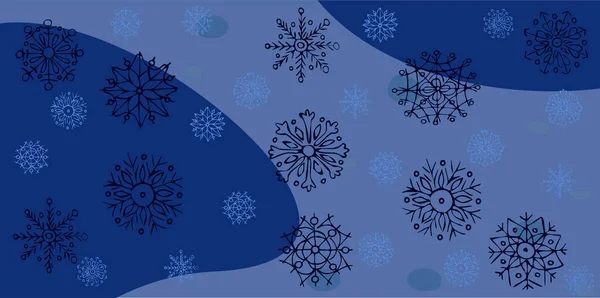 Art Vector Νιφάδα Χιονιού Doodle Φόντο — Διανυσματικό Αρχείο