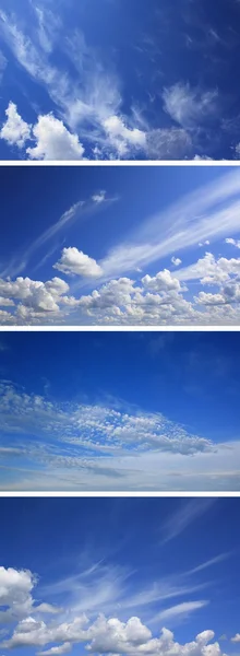 Set of skies. Blue sky with clouds sunny day Stock Image