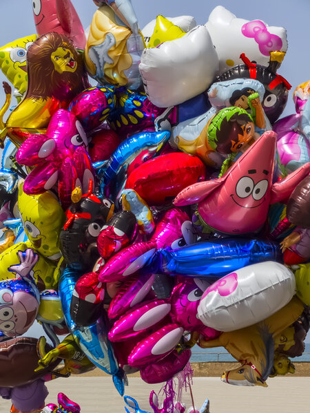 Mass of colorful balloons