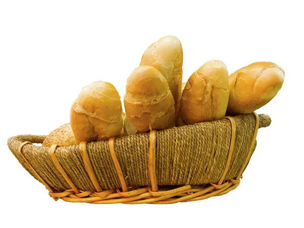 Rolos de pão isolados sobre um fundo branco — Fotografia de Stock