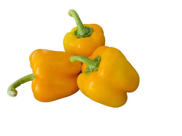 Yellow paprika peppers isolated on white background — Stock Photo, Image