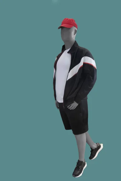 Image Pleine Longueur Mannequin Masculin Portant Des Vêtements Athlétisme Sportif — Photo