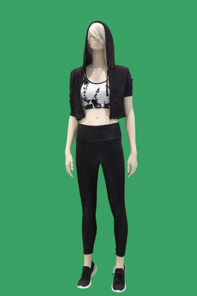 Full Length Image Female Display Mannequin Wearing Crop Top Hoodie — Stock Photo, Image