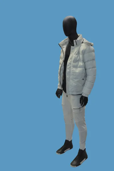 Full Length Image Male Display Mannequin Wearing White Hoodie Isolated — Stock Photo, Image