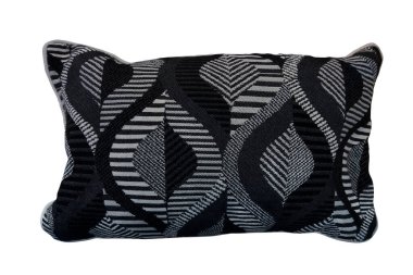 Örgü desenli dekoratif yastık beyaz arkaplanda izole