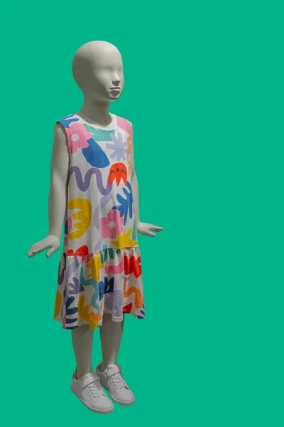 Full Length Image Child Display Mannequin Wearing Beautiful Colorful Dress — ストック写真