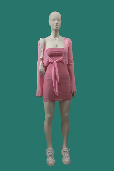 Imagen Longitud Completa Maniquí Femenino Con Vestido Rosa Capa Verano —  Fotos de Stock