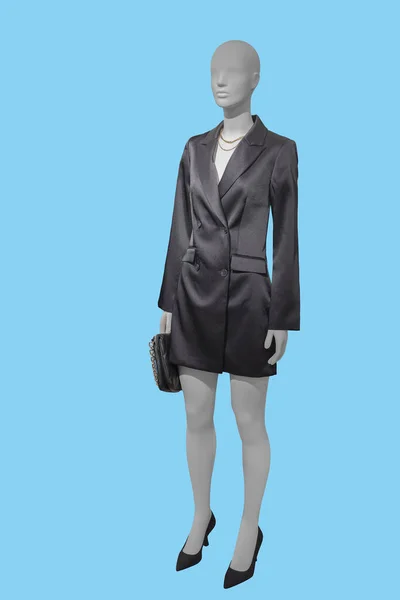 Full Length Image Female Display Mannequin Wearing Black Double Breasted — Stock Photo, Image