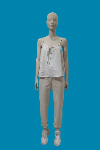Full Length Image Female Display Mannequin Wearing Casual Clothes Isolated — 图库照片